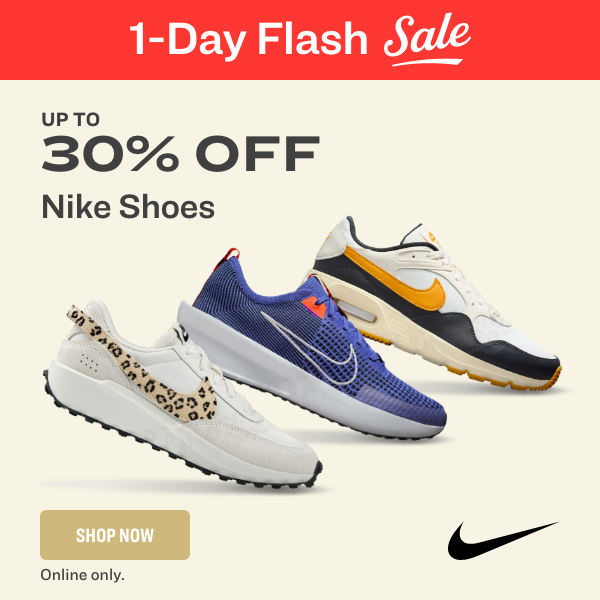 1 Day Flash Sale Up to 30 OFF Nike Shoes Academy Sports Outdoors