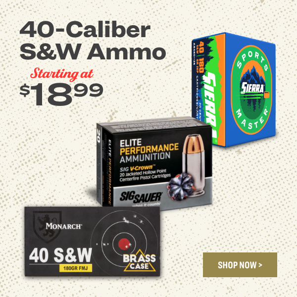 40-Caliber SW Ammo $1899 P CUTV TS T R B o RN 