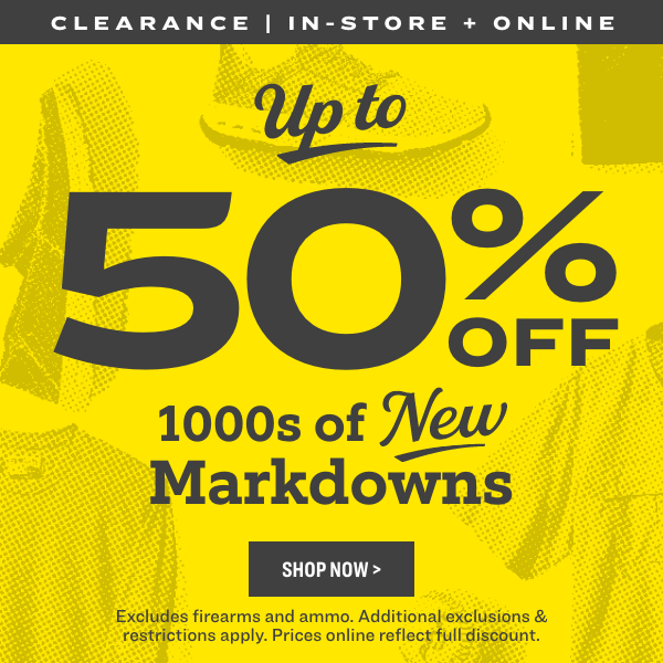 Up to 50% Off 1000's of new Markdowns