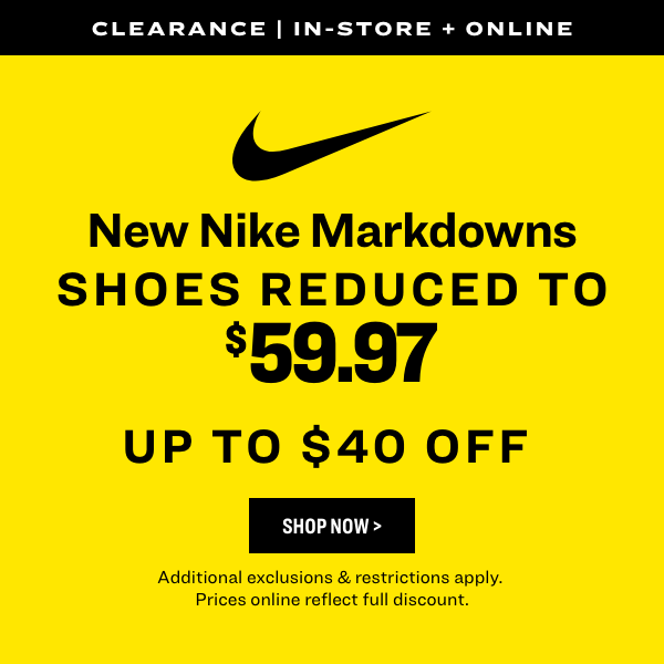 New Nike Markdowns