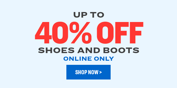 UPTO 40% OFF SHOES AND BOOTS ONLINE ONLY RO TR 
