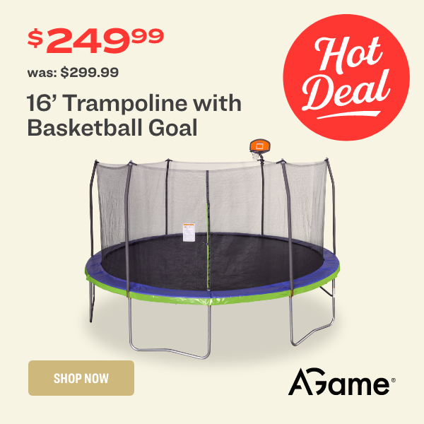 16’ Trampoline with Basketball Goal