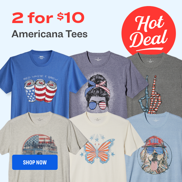 2 for $10 Americana Tees