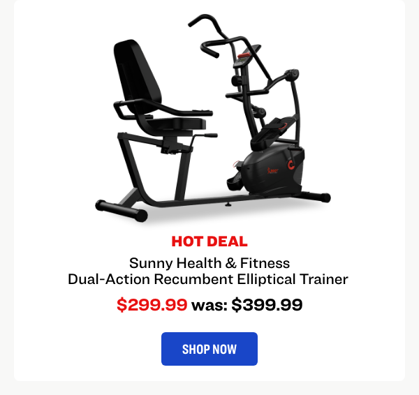 Sunny Health & Fitness Dual-Action Recumbent Elliptical Trainer