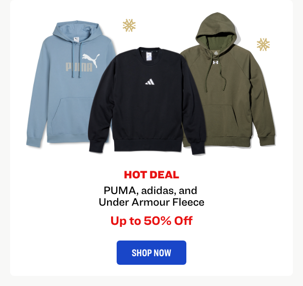 Puma Adidas and Under Armour Fleece