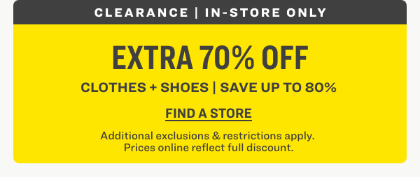 Clearance | Find A Store