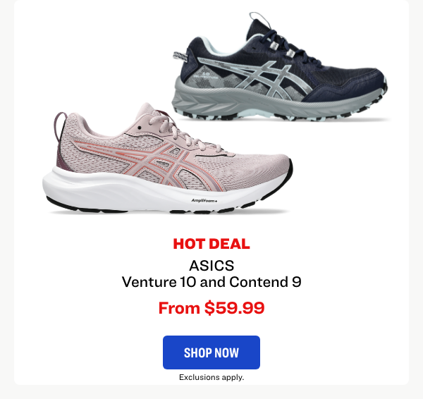 ASICS Venture 10 and Contend 9