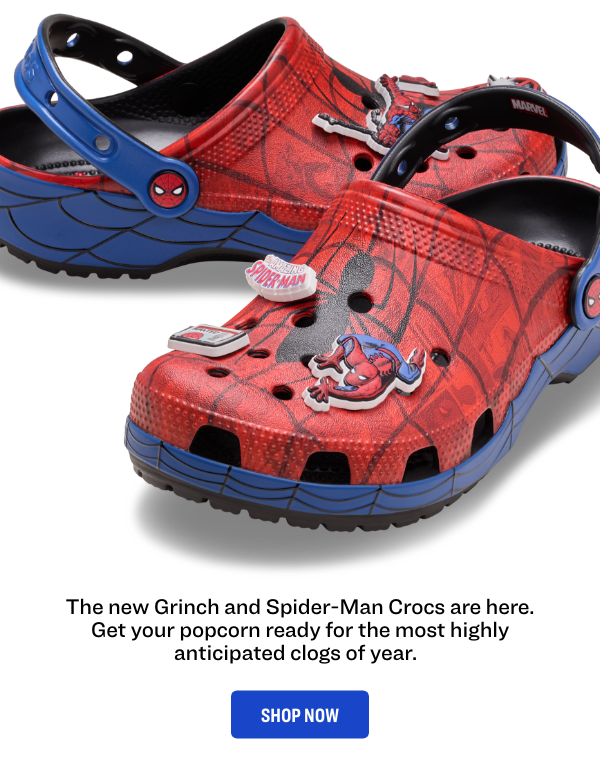 The new Grinch and Spider-Man Crocs are here.