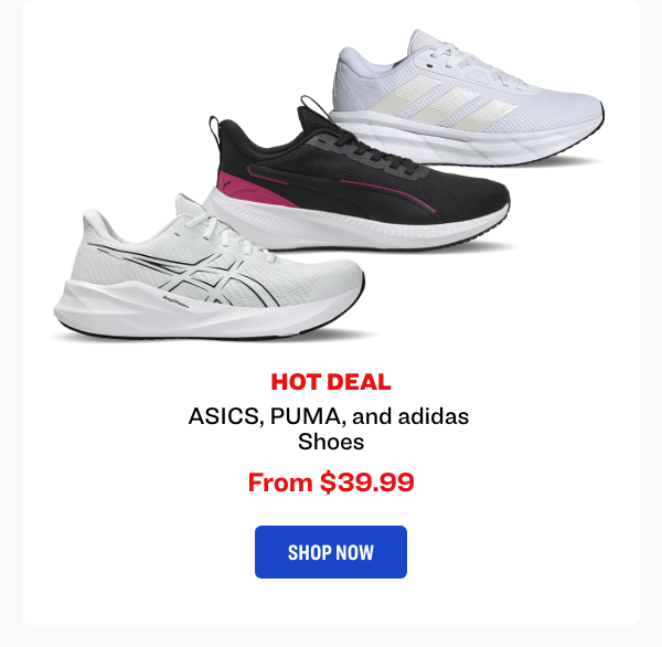 Asics, Puma, and Adidas Shoes
