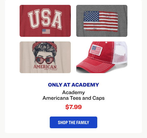Academy Americana Tees and Caps