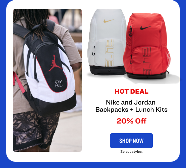 Nike and Jordan Backpacks + Lunch Kits