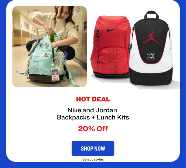 Nike and Jordan Backpacks + Lunch Kits