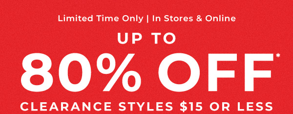 up to 80 percent off