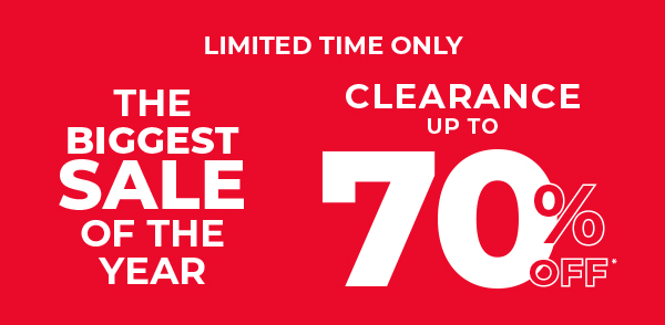 up to 70 percent off clearance