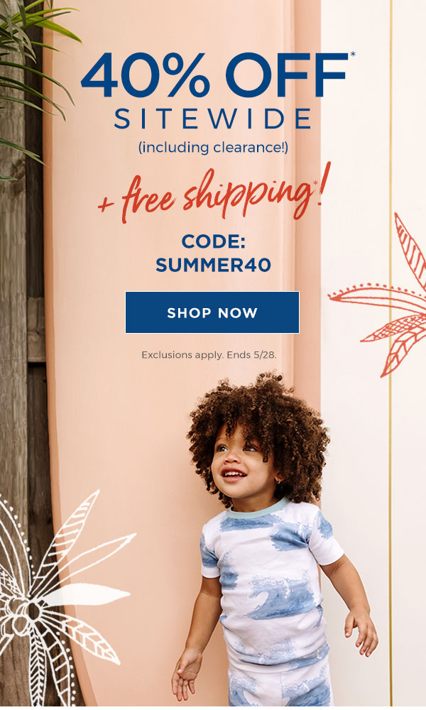 40% off sitewide + free shipping!