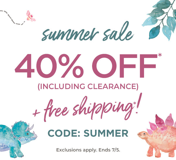 40% off* + free shipping