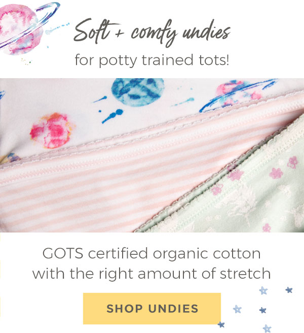 Soft + comfy undies for potty trained tots!