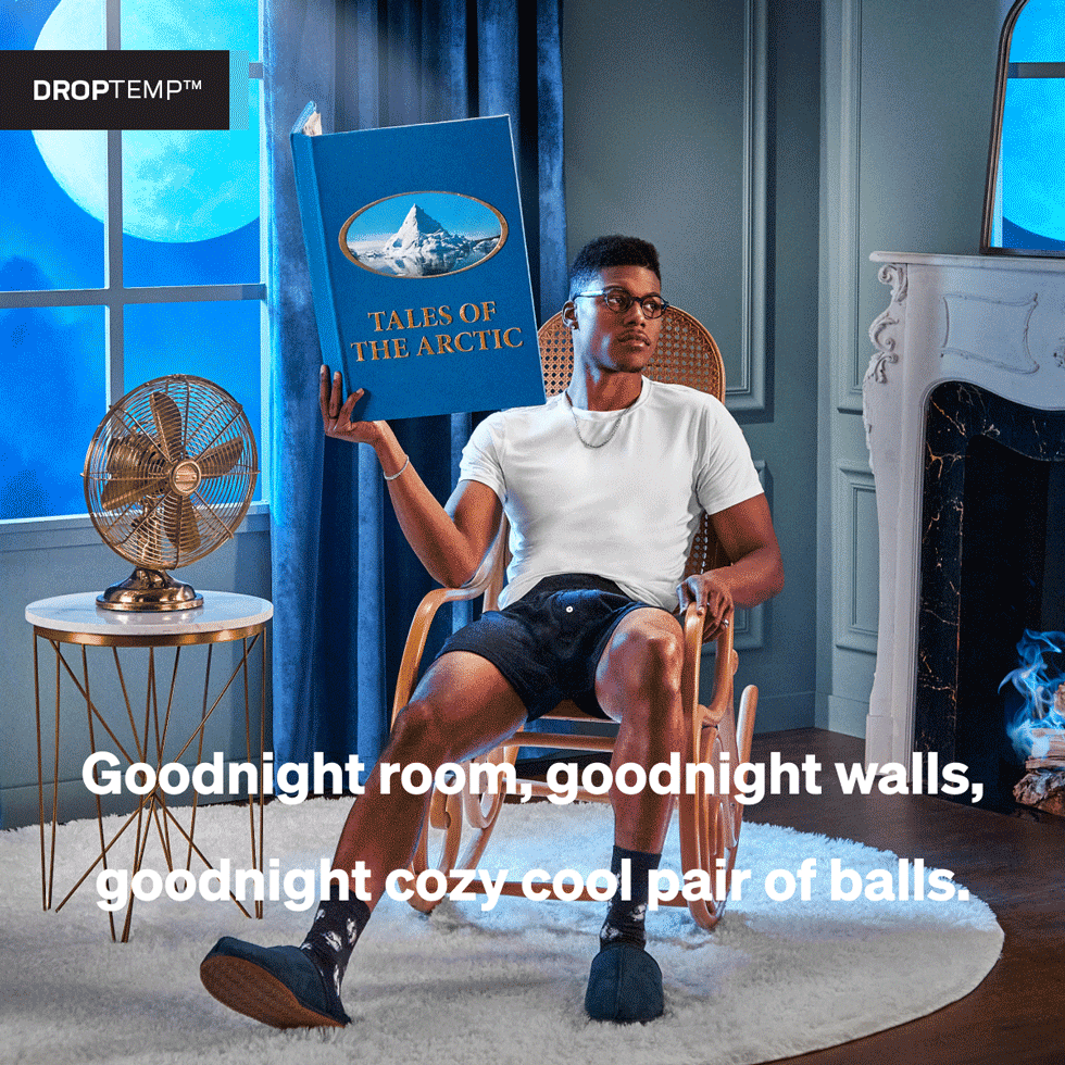 Goodnight room, goodnight walls, goodnight cozy cool pair of balls.