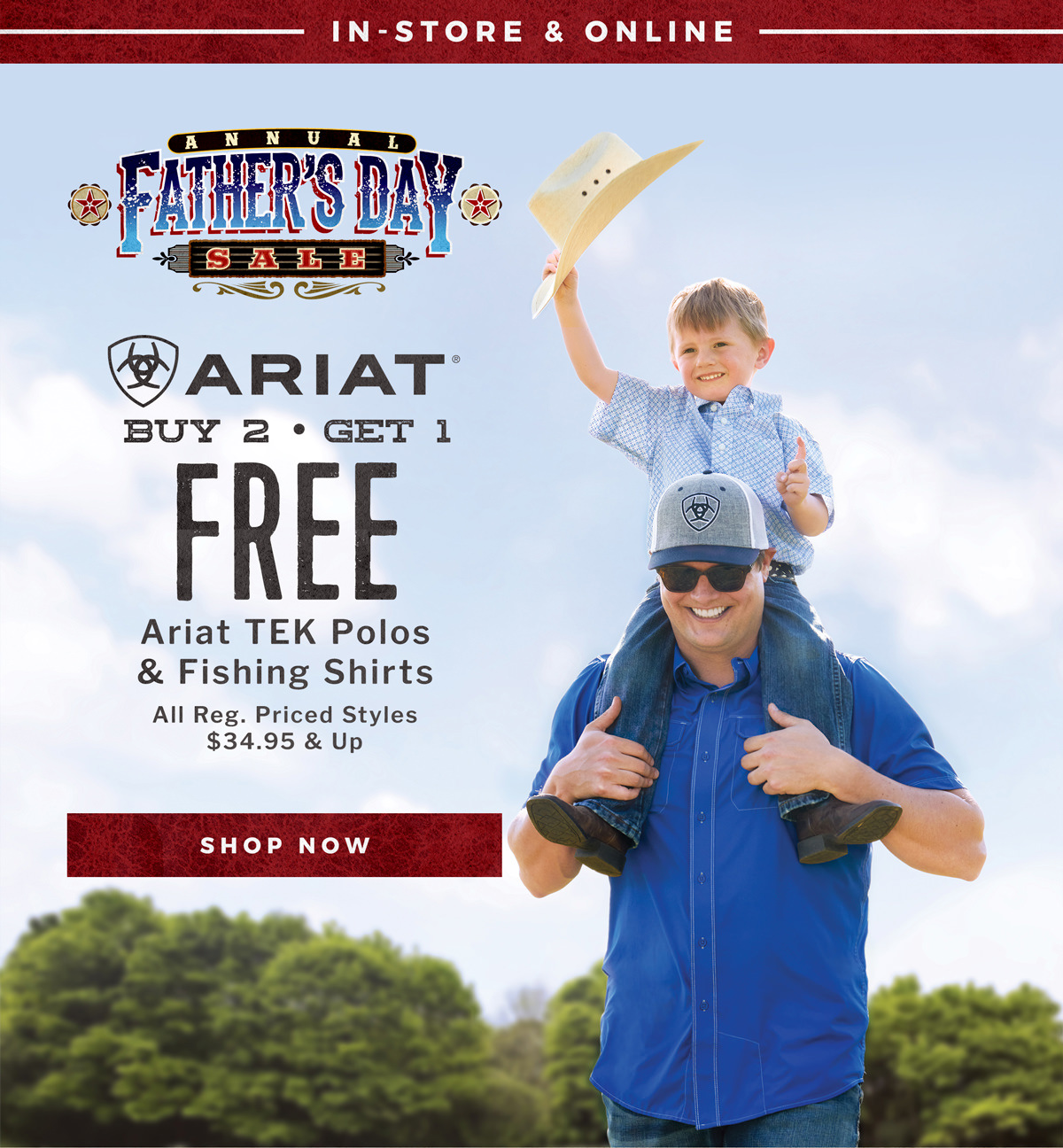Ariat Buy 2, Get 1 Free Ariat TEK Polos & Fishing Shirts | Shop Now