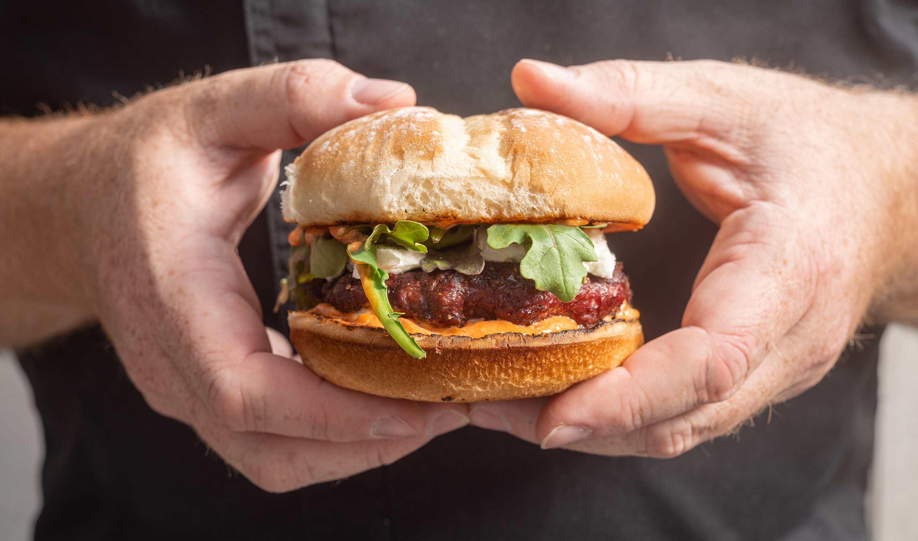 Grilled Elk Burgers with Harissa & Goat Cheese ThermoWorks