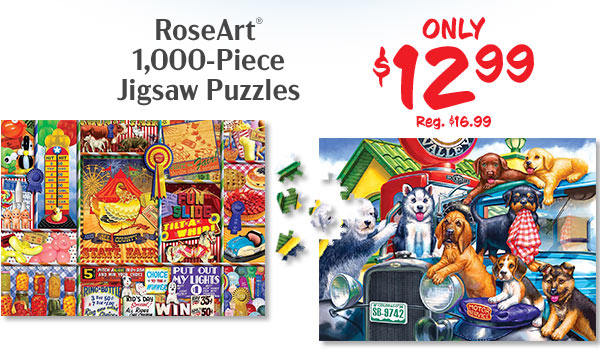 RoseArt® 1,000-Piece Jigsaw Puzzles - ONLY $12.99, Reg. $16.99 RoseArt 1,000-Piece Jigsaw Puzzles 