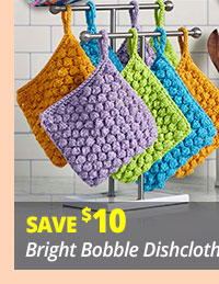 Save $10 on Bright Bobble Dishcloths  