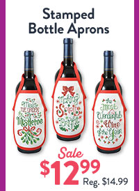 Stamped Bottle Aprons - Sale $12.99 Reg. $14.99