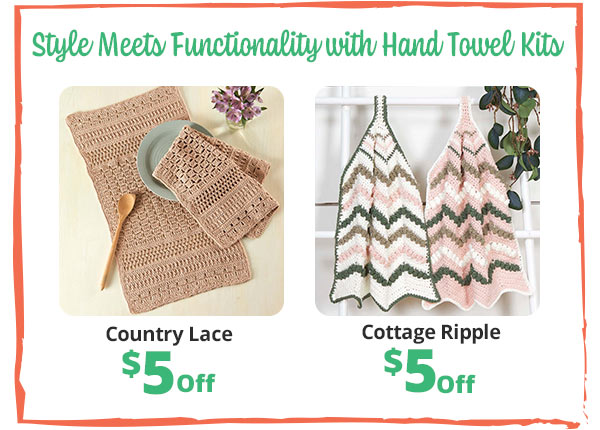 Herrschners Country Lace Kitchen Towels Crochet Kit