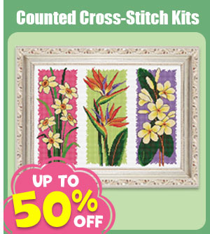 Counted Cross-Stitch Kits - UP TO 50% OFF