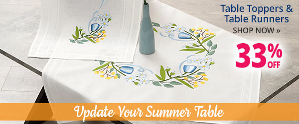 Update Your Summer Table - Table Toppers & Table Runners, 33% OFF - SHOP NOW Table Toppers ,%, Table Runners A A% SHOP NOW ; 33% OFF LR Summwle 