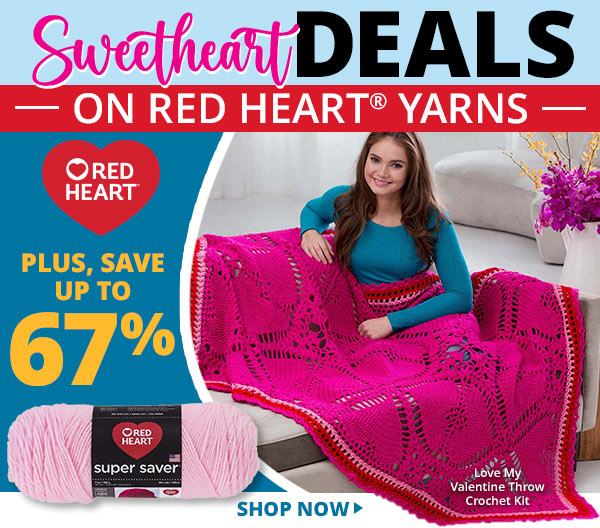 Red Heart Sweetheart Blanket Crochet Yarn Kit