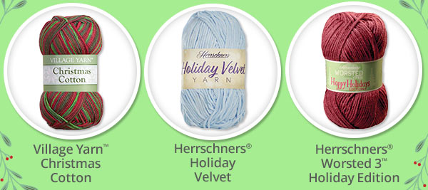  Village Yarn Herrschners Herrschners 7 Christmas Holiday Worsted 3" - Cotton Velvet Holiday Edition , 