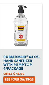 Rubbermaid® 64 oz. Hand Sanitizer with Pump Top, 4/Package - See Your Savings