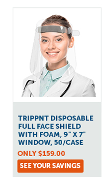 TrippNT Disposable Full Face Shield With Foam, 9" x 7" Window, 50/Case - See Your Savings