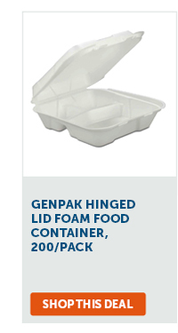 Hinged Lid Foam Food Container - Shop This Deal