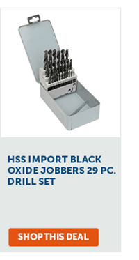 HSS Import Black Oxide Jobbers 29 Pc. Drill Set - Shop This Deal