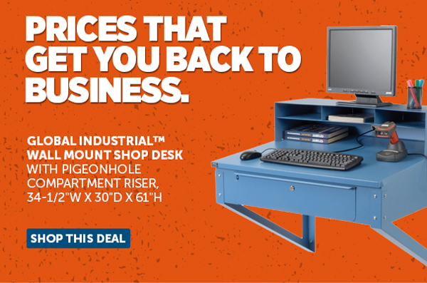 Prices That Get You Back To Business | Global Industrial™ Wall Mount Shop Desk - Shop This Deal