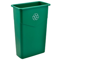 Global Industrial™ Slim Trash Container, Recycling Green, 23 Gallon