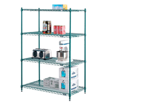 Nexel® Poly-Green® Wire Shelving Starter, 48"W x 24"D x 74"H