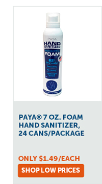 PAYA® 7 oz. Foam Hand Sanitizer, 24 Cans/Package - Shop Low Prices