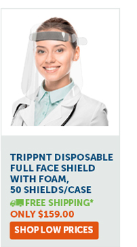 TrippNT Disposable Full Face Shield with Foam, 50 Shields/Case - Shop Low Prices