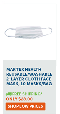 Martex Health Reusable/Washable 2-Layer Cloth Face Mask, 10 Masks/Bag - Shop Low Prices