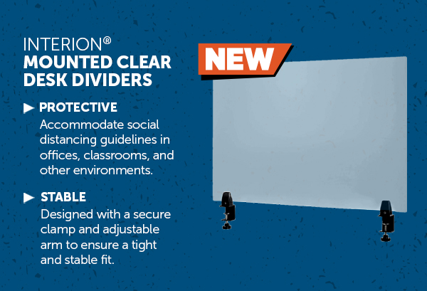 NEW | Interion® Mounted Clear Desk Dividers