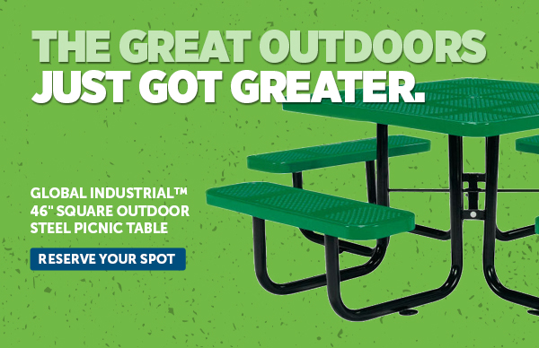 Global Industrial™ 46" Square Outdoor Steel Picnic Table - Reserve Your Spot