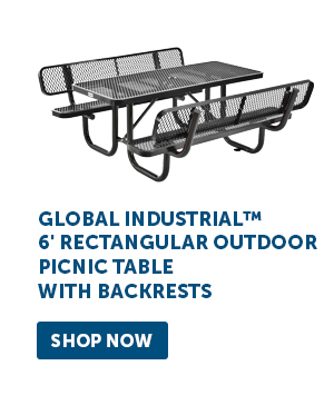 Global Industrial™ 6' Rectangular Outdoor Picnic Table with Backrests - Shop Now