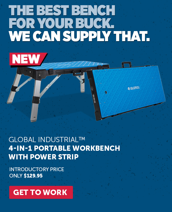 Global Industrial™ 4-in-1 Portable Workbench with Power Strip - Get To Work