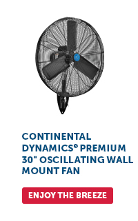 Continental Dynamics® Premium 30" Oscillating Wall Mount Fan - Enjoy The Breeze