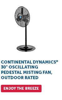 Continental Dynamics® 30" Oscillating Pedestal Misting Fan, Outdoor Rated - Enjoy The Breeze