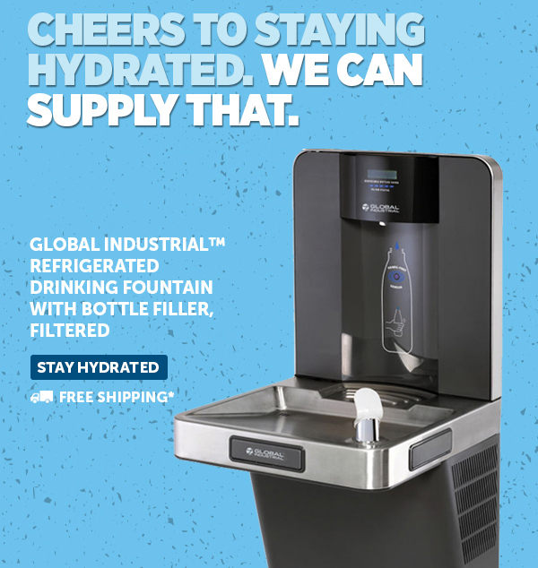 Global Industrial™ Refrigerated Drinking Fountain with Bottle Filler, Filtered - Stay Hydrated