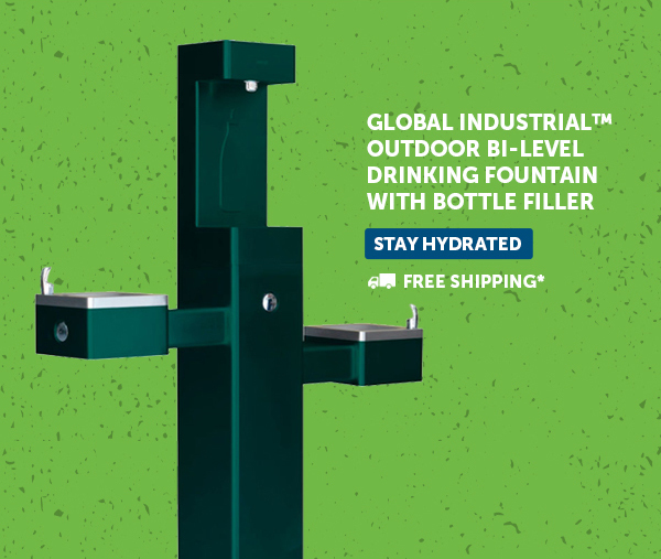 Global Industrial™ Outdoor Bi-Level Drinking Fountain with Bottle Filler - Stay Hydrated